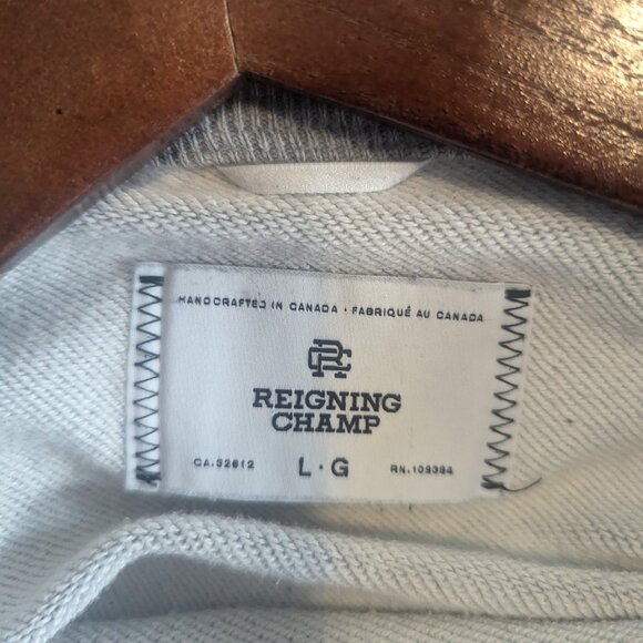 REIGNING CHAMP - Grey cotton crewneck sweater - Sz L - Picture 6 of 8